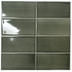 Machine Pressed Ceramic Fireclay Green 3"x6" Glossy