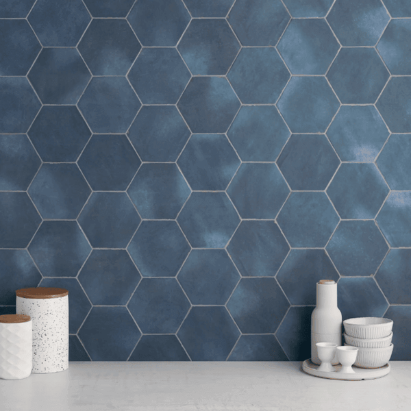 CostaHex Chiazza Marino 6" Matte Porcelain Hexagon Tile