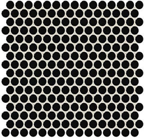 Daltile Retro Rounds Canvas Black 1 Glossy