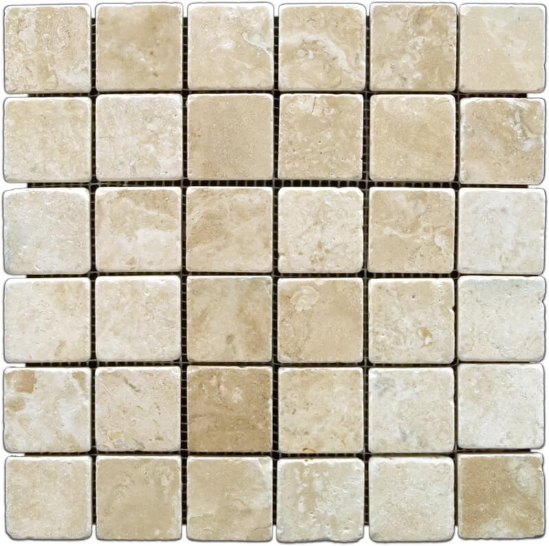 Durango Beige 2x2 Honed & Tumbled Stone Mosaic