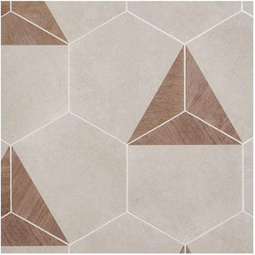 Limestone Wood Taupe 12.5" Hexagon Matte
