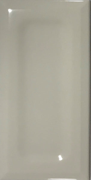 Subway Wall Tile 4" x 8" Glossy Light Grey Intended Bevel