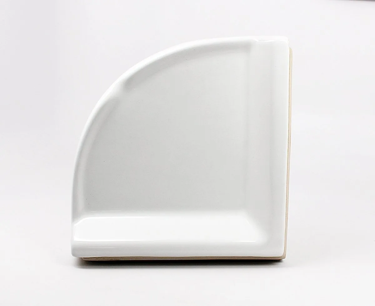 Ceramic Wall Mounted Corner Shelf 8x8 White