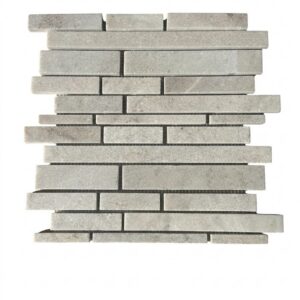 White Linear Quartzite Mosaic 12x12 Honed